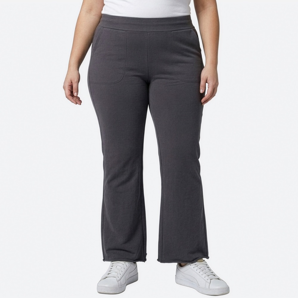 Torrid Flare Leg Pants Charcoal Gray High Rise Stretch Plus Size 1X